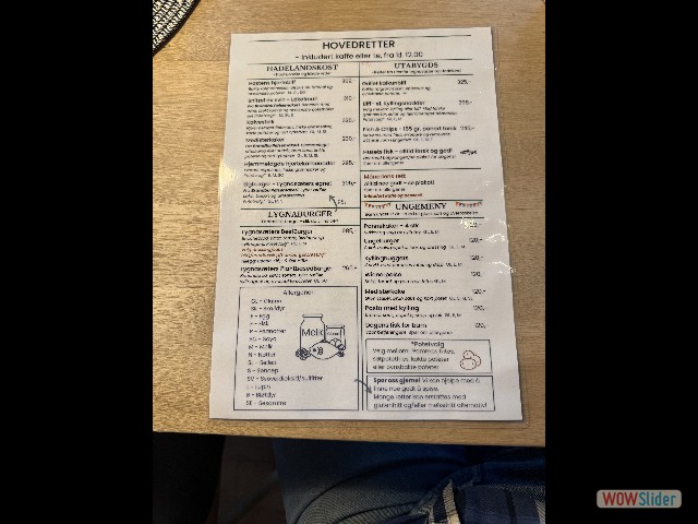 46_Gran, la carte du restaurant