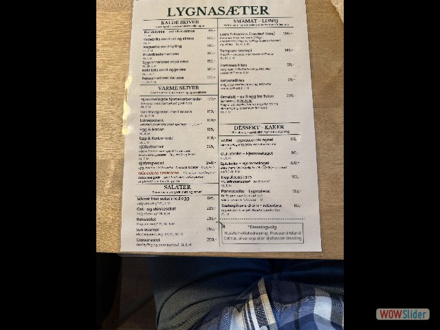 47_Gran, la carte du restaurant